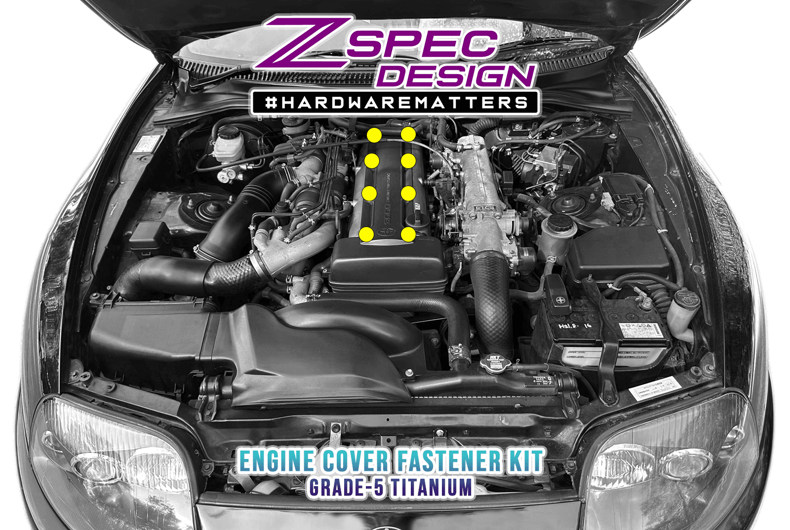 ZSPEC Engine Cover Fastener Kit for '93-02 Toyota Supra MKIV, Titanium - ZSPEC Design LLC - Hardware Fasteners - 2jz, Fastener Kit, mkiv, supra, toyota - zspecdesign.com