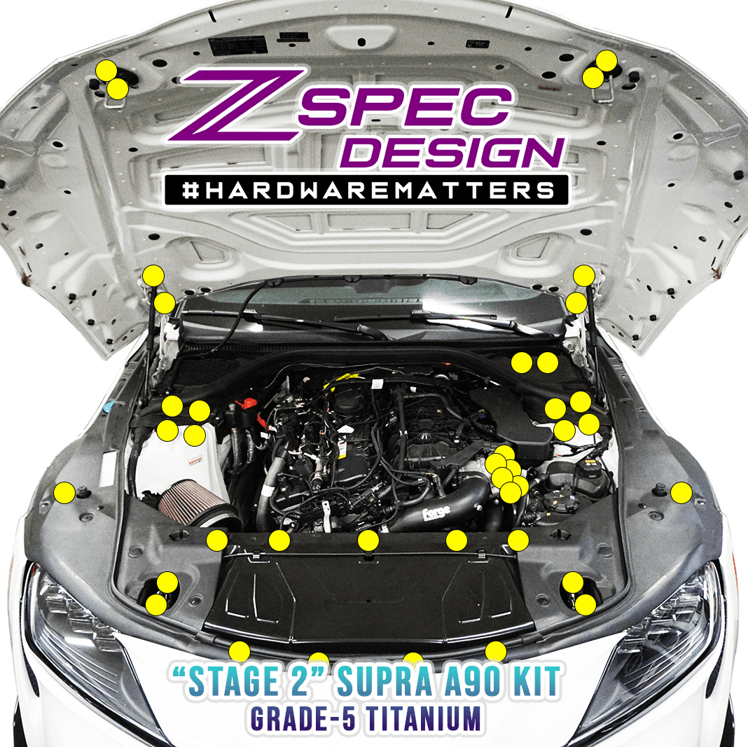 ZSPEC "Stage 2" Fastener Kit for '20+ Toyota Supra MKV GR A90, Titanium - ZSPEC Design LLC - Hardware Fasteners - a90, Fastener Kit, gr, mkv, stage 2, supra, titanium, toyota - zspecdesign.com