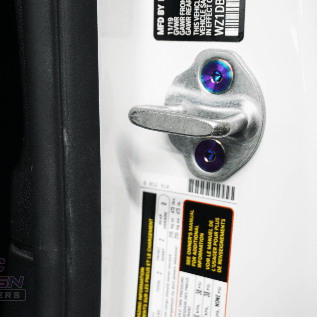 ZSPEC Dress Up Bolts® Fastener Kit, Door Jams Area for Toyota Supra MK5, Titanium - ZSPEC Design LLC - Hardware Fasteners - door, door jam, Fastener Kit, Supra MKV, toyota - zspecdesign.com