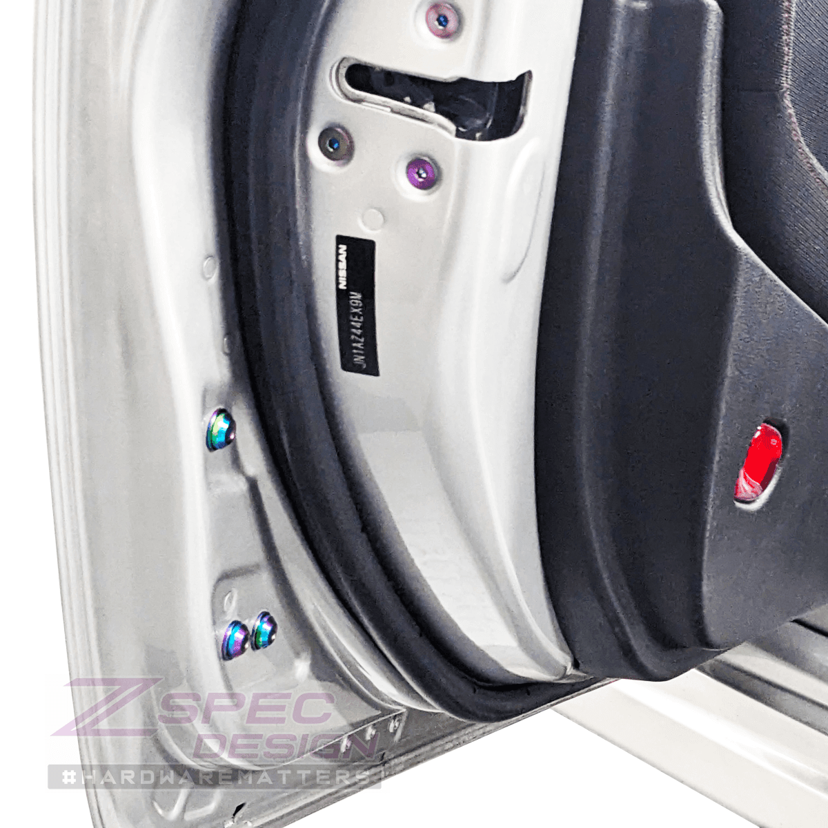 ZSPEC Dress Up Bolts® Fastener Kit, Door Jams Area for Nissan Z34 370z, Titanium - ZSPEC Design LLC - Hardware Fasteners - 370z, door, door jam, Fastener Kit, nissan, z34 - zspecdesign.com