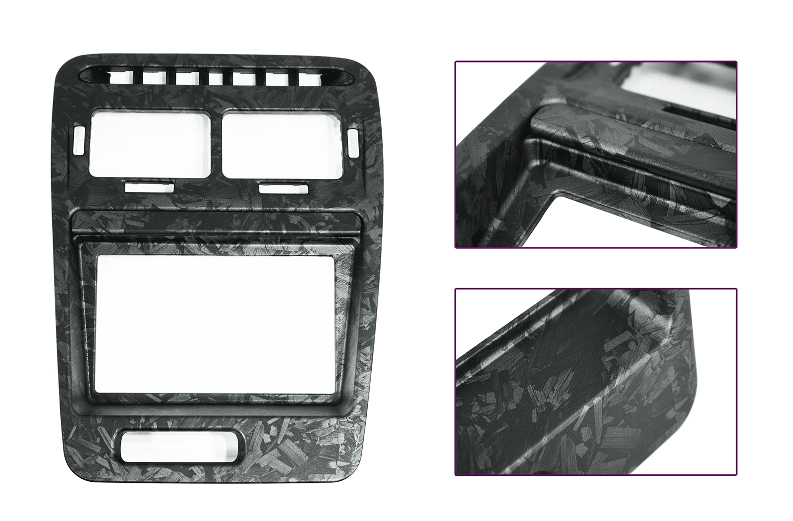 ZSPEC LHD Hydro-Dipped Double-Din Radio Bezel w/Brackets, Nissan Z32 300zx - ZSPEC Design LLC - Hardware Fasteners - 300zx, din, double, lhd, nissan, repro, stereo, z32 - zspecdesign.com