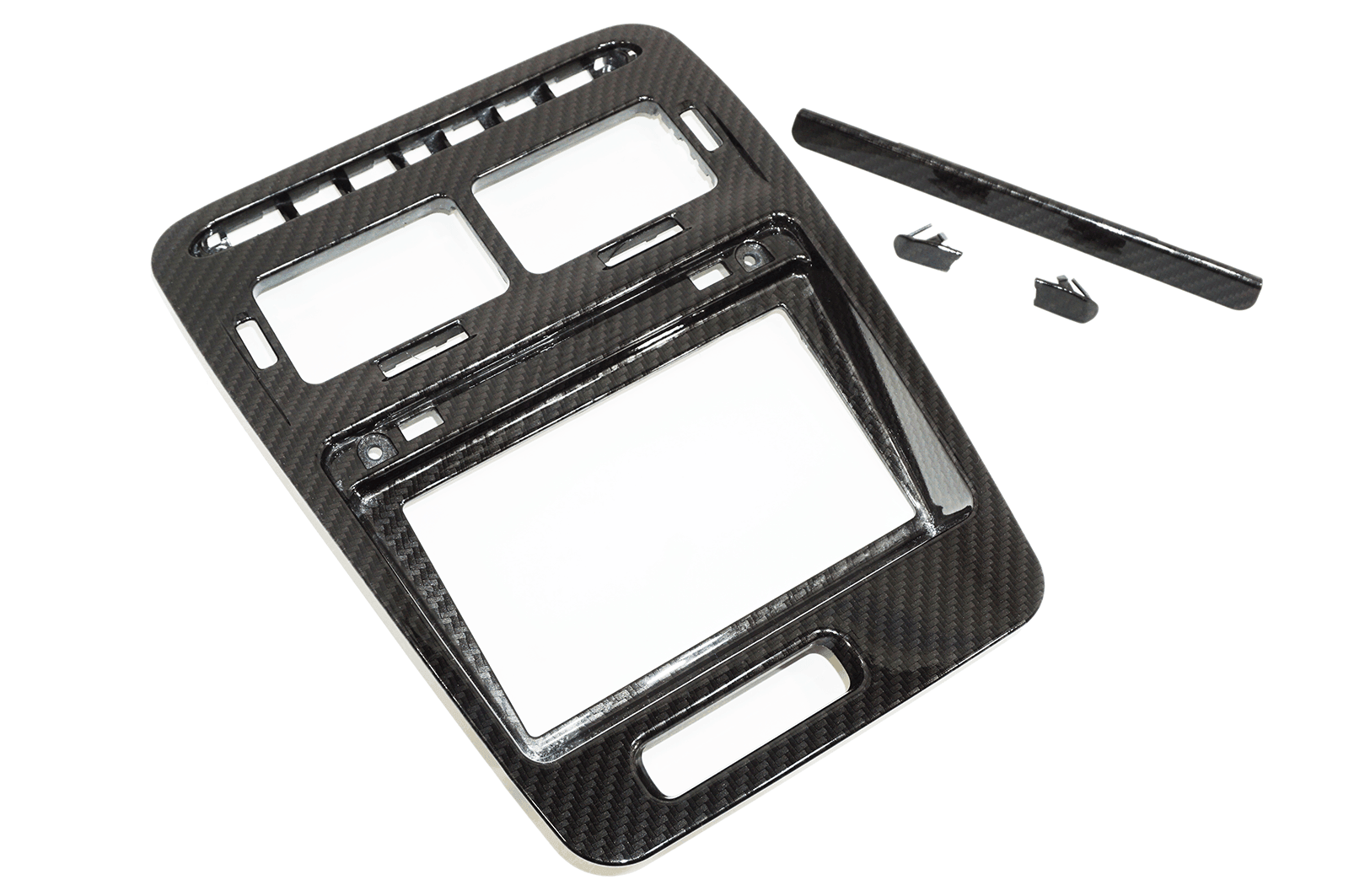 ZSPEC LHD Hydro-Dipped Double-Din Radio Bezel w/Brackets, Nissan Z32 300zx - ZSPEC Design LLC - Hardware Fasteners - 300zx, din, double, lhd, nissan, repro, stereo, z32 - zspecdesign.com