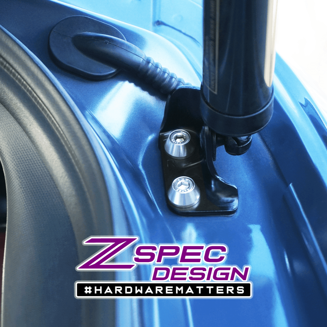 ZSPEC Dress Up Bolts® Trunk/Hatch Lift-Gate Fasteners for Mazda CX-3/CX-5/CX-9, Stainless & Billet - ZSPEC Design LLC - Hardware Fasteners - cx-9, Fastener Kit, mazda - zspecdesign.com