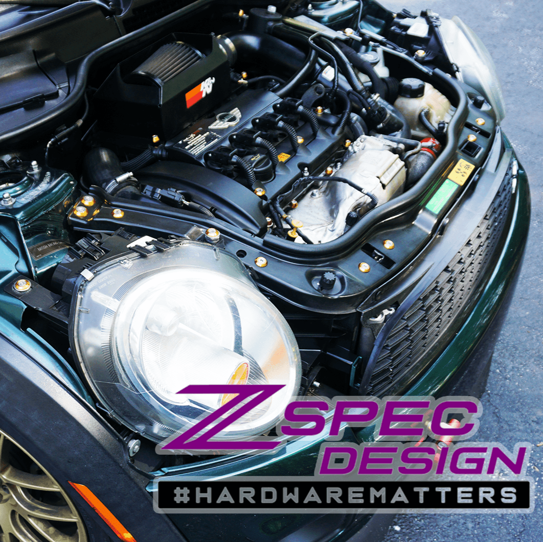 ZSPEC "Stage 3" Dress Up Bolts® Fastener Kit for '06-13 Mini R56 Hatch/Hard-Top, Stainless & Billet - ZSPEC Design LLC - Hardware Fasteners - Fastener Kit, mini, r56, stage 3, Washer Color - zspecdesign.com