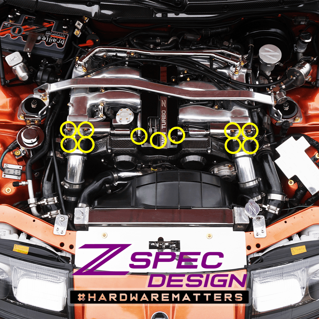 ZSPEC Throttle Bodies & Linkage Fasteners for '90-96 Nissan Z32 300zx, Grade-5 Titanium - ZSPEC Design LLC - Hardware Fasteners - 300zx, nissan, throttle, titanium, z32 - zspecdesign.com