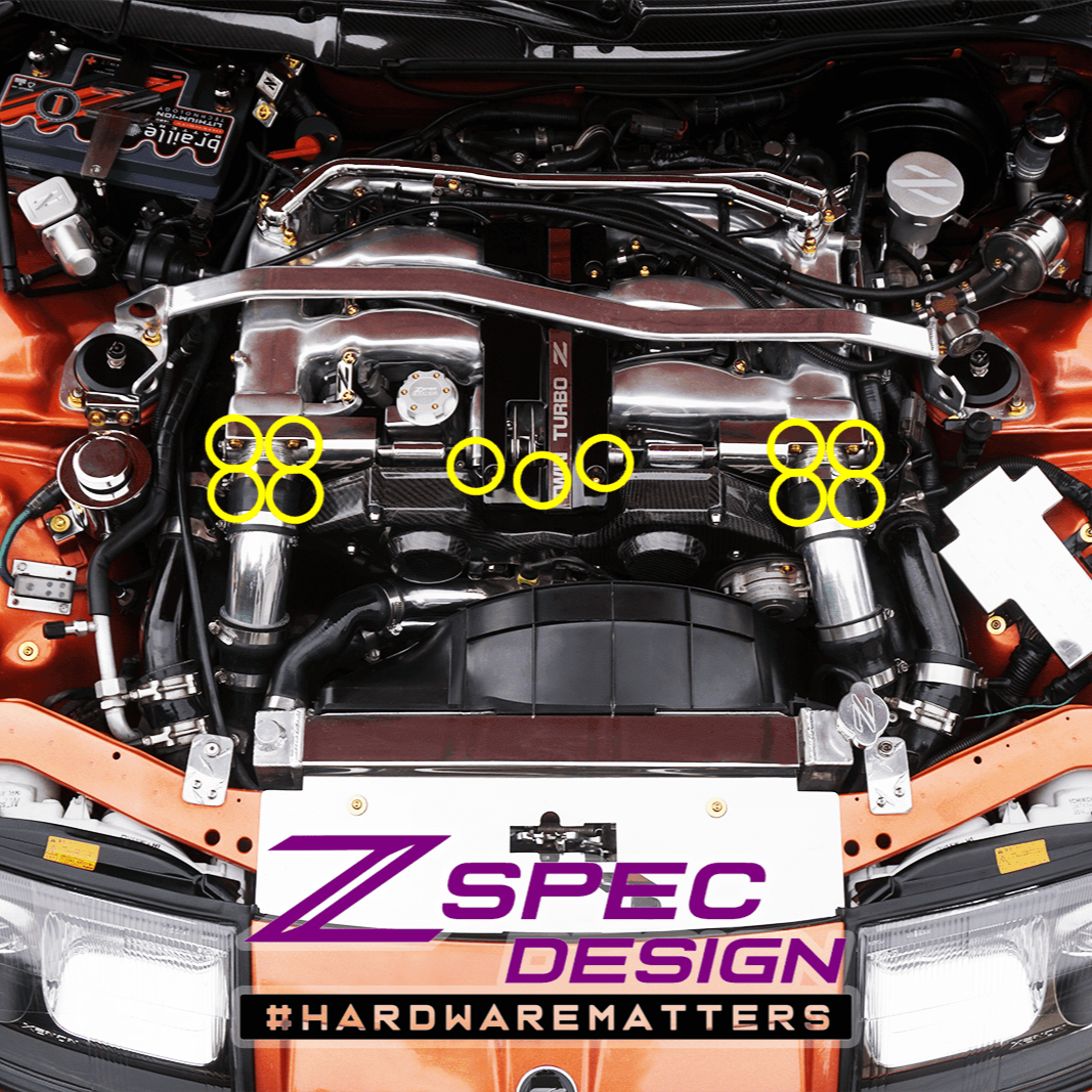 ZSPEC Throttle Bodies Fastener Kit for the '90-96 Nissan Z32 300zx, Stainless & Billet - ZSPEC Design LLC - Hardware Fasteners - 300zx, machining, merlin, nissan, throttle, Washer Color, z32 - zspecdesign.com