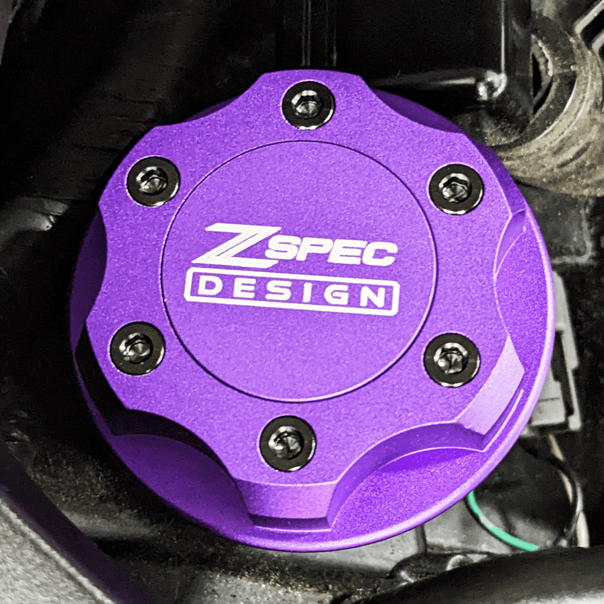 ZSPEC Billet Oil Filler Cap - Purple w/ Titanium Accents, Engine Bay Dress Up Nissan Datsun Z ZX 300zx 350z 370z Frontier RZ34 Titan