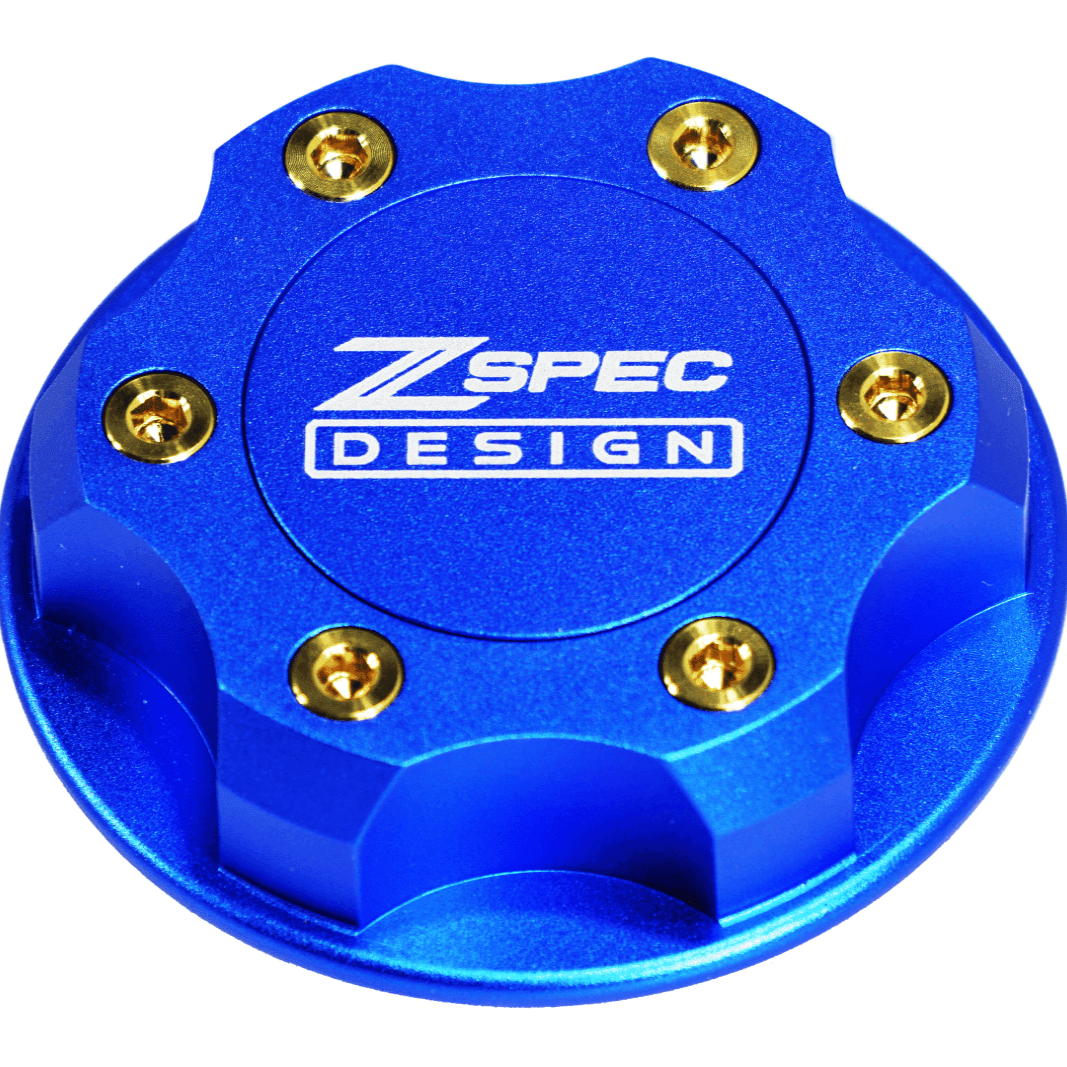 ZSPEC Billet Oil Filler Cap for Nissan/Infiniti/Datsun, Blue Cap w/ Titanium Accents - ZSPEC Design LLC - Hardware Fasteners - 2023, 240sx, 240z, 260z, 280z, 280zx, 300z, 300zx, 350z, 370z, 380RS, 400z, accessory, bob sharp, cap, d40, d41, DE & HR, DE & REVUP, FairladyZ, frontier, g35, g37, GT-R, GTR, hakosuka, j30, nismo, nissan, nissanz, nisssan, oil, oil cap, q50, q60, R32, R34, RB20, RB25, RB26, RB30, rogue, RZ34, s30, titan, VQ, vq37, VR, vr30ddtt, z, z31, z32, z33, z34, z34 s2, z34s2 - zspecdesign.com