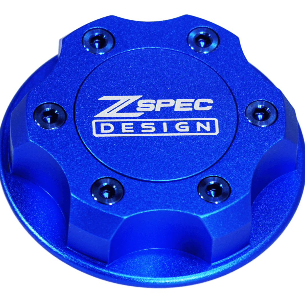 ZSPEC Billet Oil Filler Cap for Nissan/Infiniti/Datsun, Blue Cap w/ Titanium Accents - ZSPEC Design LLC - Hardware Fasteners - 2023, 240sx, 240z, 260z, 280z, 280zx, 300z, 300zx, 350z, 370z, 380RS, 400z, accessory, bob sharp, cap, d40, d41, DE & HR, DE & REVUP, FairladyZ, frontier, g35, g37, GT-R, GTR, hakosuka, j30, nismo, nissan, nissanz, nisssan, oil, oil cap, q50, q60, R32, R34, RB20, RB25, RB26, RB30, rogue, RZ34, s30, titan, VQ, vq37, VR, vr30ddtt, z, z31, z32, z33, z34, z34 s2, z34s2 - zspecdesign.com