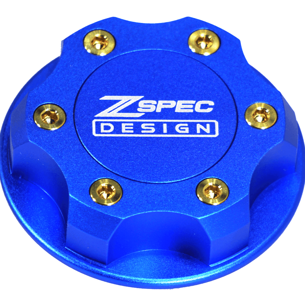 ZSPEC Billet Oil Filler Cap for Nissan/Infiniti/Datsun, Blue Cap w/ Titanium Accents - ZSPEC Design LLC - Hardware Fasteners - 2023, 240sx, 240z, 260z, 280z, 280zx, 300z, 300zx, 350z, 370z, 380RS, 400z, accessory, bob sharp, cap, d40, d41, DE & HR, DE & REVUP, FairladyZ, frontier, g35, g37, GT-R, GTR, hakosuka, j30, nismo, nissan, nissanz, nisssan, oil, oil cap, q50, q60, R32, R34, RB20, RB25, RB26, RB30, rogue, RZ34, s30, titan, VQ, vq37, VR, vr30ddtt, z, z31, z32, z33, z34, z34 s2, z34s2 - zspecdesign.com