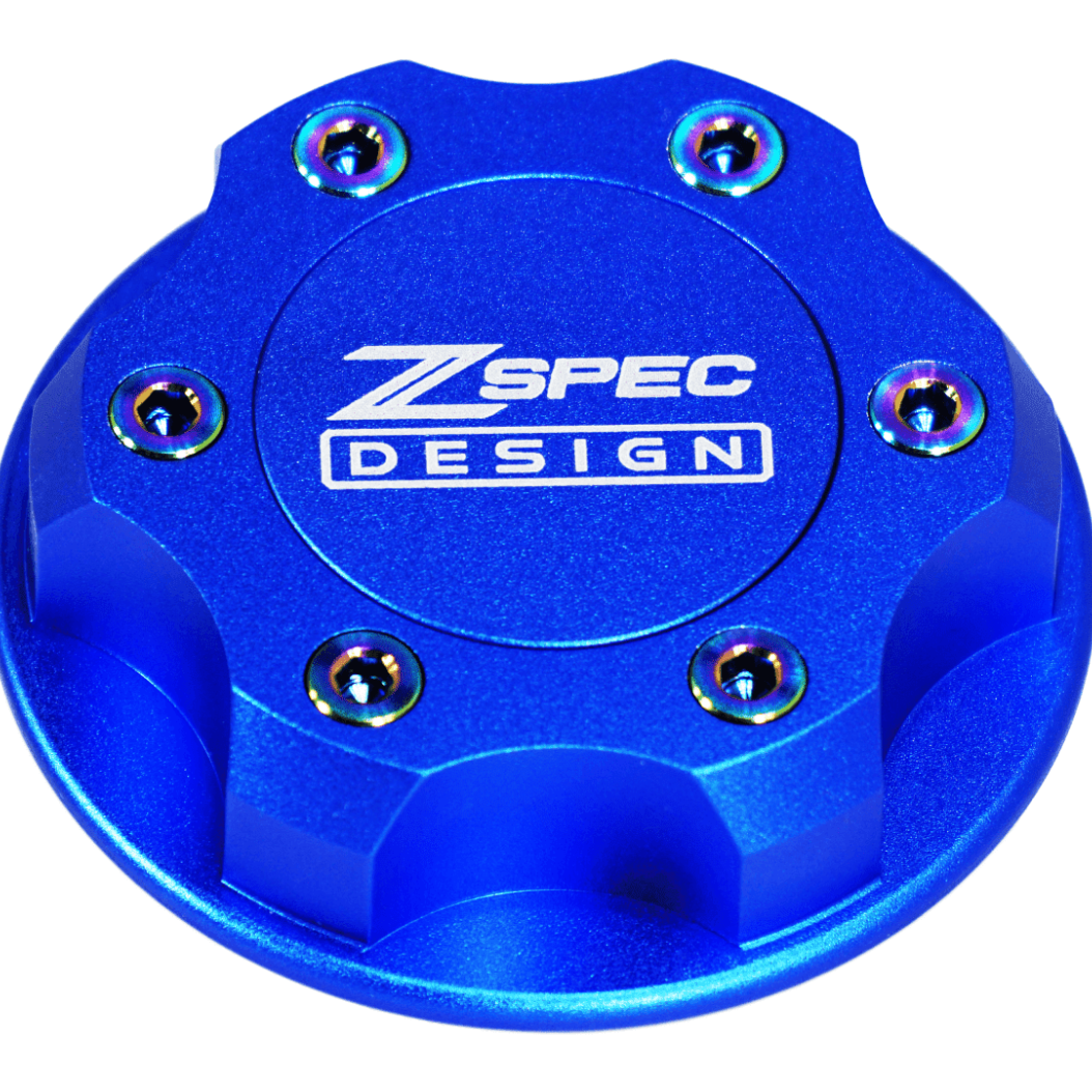ZSPEC Billet Oil Filler Cap for Nissan/Infiniti/Datsun, Blue Cap w/ Titanium Accents - ZSPEC Design LLC - Hardware Fasteners - 2023, 240sx, 240z, 260z, 280z, 280zx, 300z, 300zx, 350z, 370z, 380RS, 400z, accessory, bob sharp, cap, d40, d41, DE & HR, DE & REVUP, FairladyZ, frontier, g35, g37, GT-R, GTR, hakosuka, j30, nismo, nissan, nissanz, nisssan, oil, oil cap, q50, q60, R32, R34, RB20, RB25, RB26, RB30, rogue, RZ34, s30, titan, VQ, vq37, VR, vr30ddtt, z, z31, z32, z33, z34, z34 s2, z34s2 - zspecdesign.com