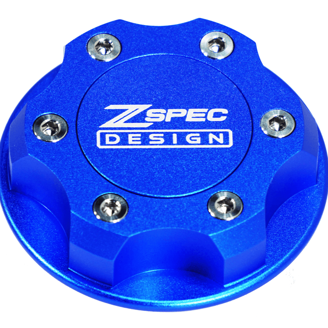 ZSPEC Billet Oil Filler Cap for Nissan/Infiniti/Datsun, Blue Cap w/ Titanium Accents - ZSPEC Design LLC - Hardware Fasteners - 2023, 240sx, 240z, 260z, 280z, 280zx, 300z, 300zx, 350z, 370z, 380RS, 400z, accessory, bob sharp, cap, d40, d41, DE & HR, DE & REVUP, FairladyZ, frontier, g35, g37, GT-R, GTR, hakosuka, j30, nismo, nissan, nissanz, nisssan, oil, oil cap, q50, q60, R32, R34, RB20, RB25, RB26, RB30, rogue, RZ34, s30, titan, VQ, vq37, VR, vr30ddtt, z, z31, z32, z33, z34, z34 s2, z34s2 - zspecdesign.com