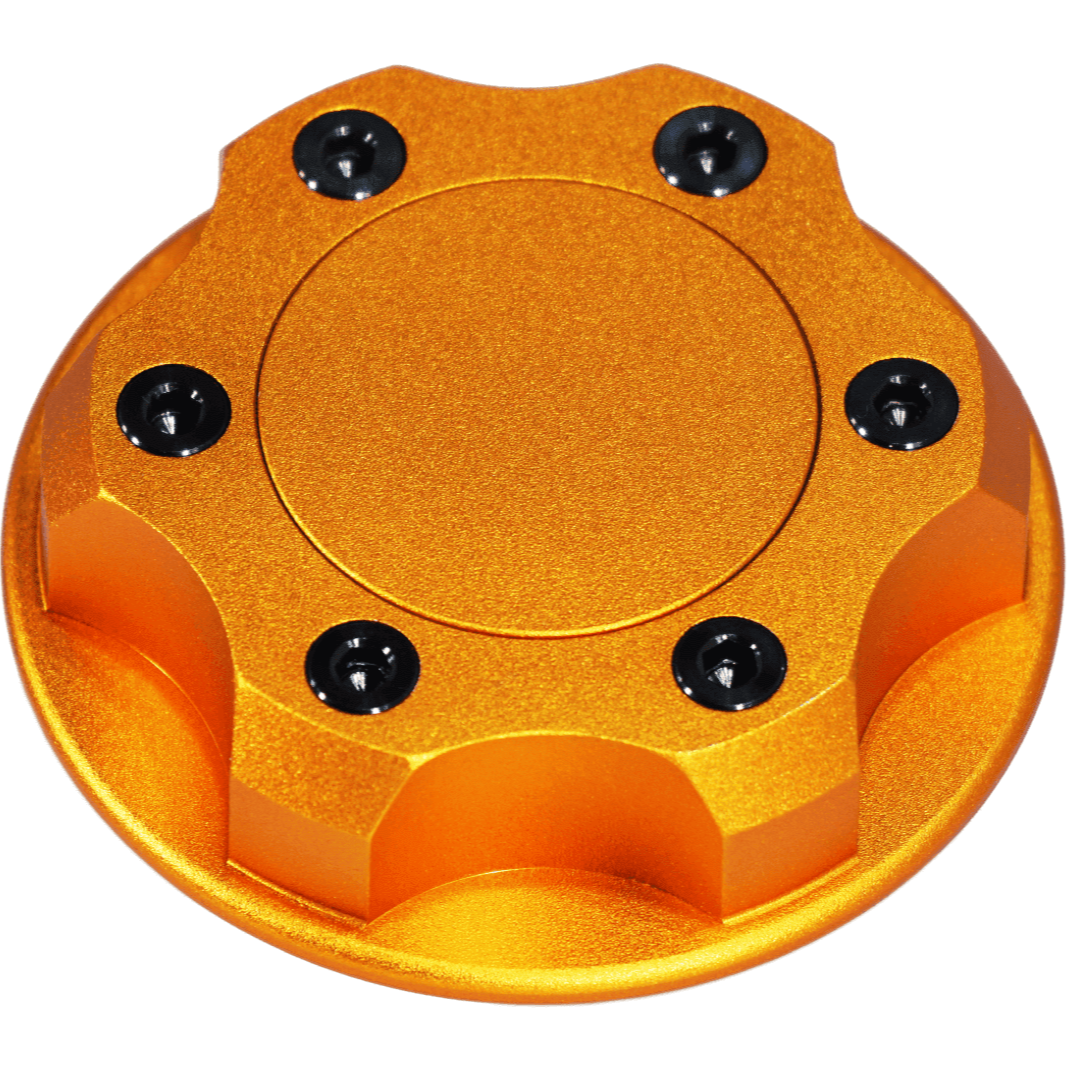 ZSPEC Billet Oil Filler Cap - Orange Gold w/ Titanium Accents, Engine Bay Dress Up Nissan Datsun Z ZX 300zx 350z 370z Frontier RZ34 Titan VQ35/37/38/40 VR30/38 RB20/26/26/30 VK56 VG30 & Datsun L-Series L24/26/28
