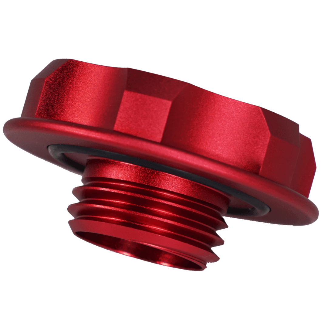 ZSPEC Billet Oil Filler Cap for Nissan/Infiniti/Datsun, Red Cap w/ Titanium Accents - ZSPEC Design LLC - Hardware Fasteners - 2023, 240sx, 240z, 260z, 280z, 280zx, 300z, 300zx, 350z, 370z, 380RS, 400z, accessory, bob sharp, cap, d40, d41, DE & HR, DE & REVUP, FairladyZ, frontier, g35, g37, GT-R, GTR, hakosuka, j30, nismo, nissan, nissanz, nisssan, oil, oil cap, q50, q60, R32, R34, RB20, RB25, RB26, RB30, rogue, RZ34, s30, titan, VQ, vq37, VR, vr30ddtt, z, z31, z32, z33, z34, z34 s2, z34s2 - zspecdesign.com