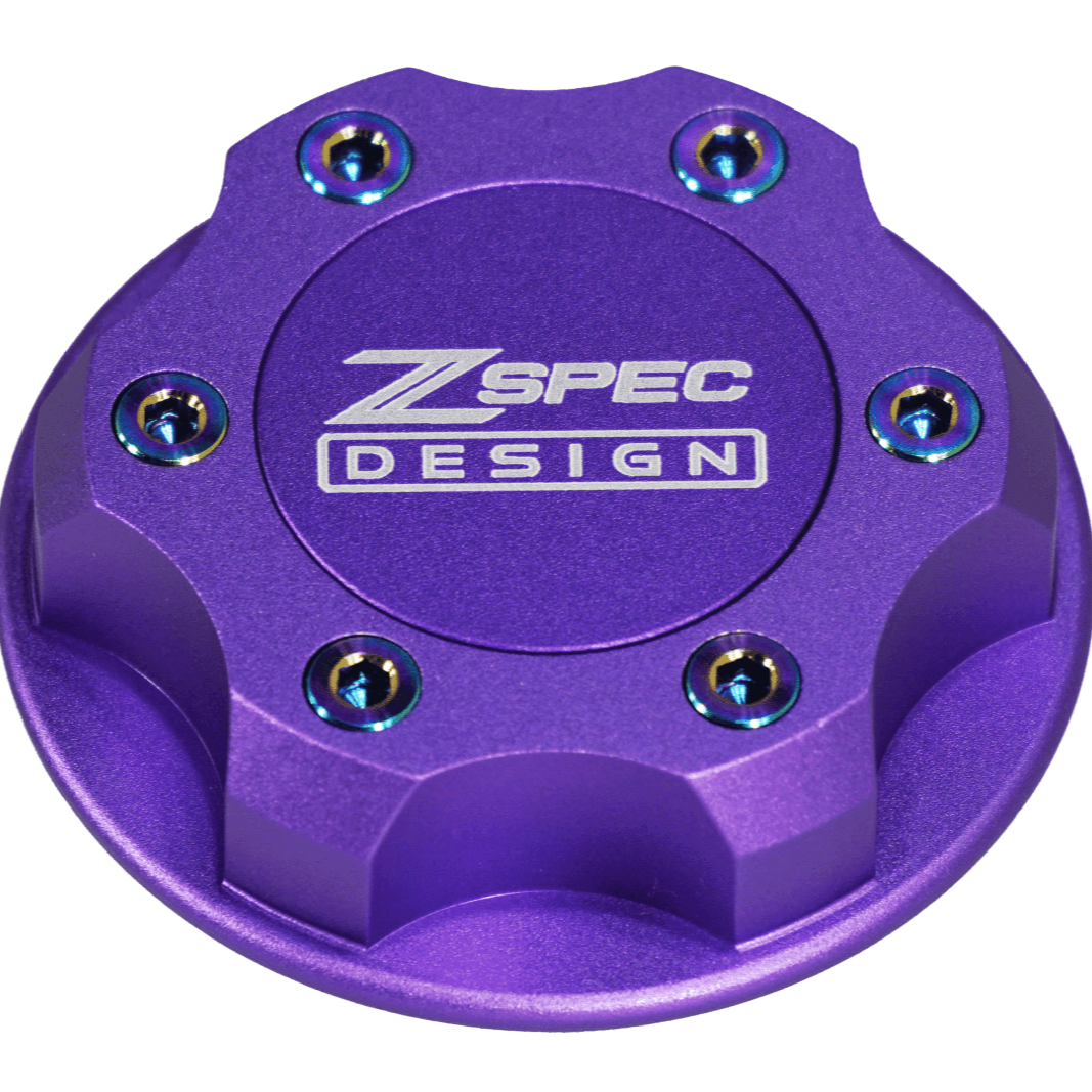 ZSPEC Billet Oil Filler Cap - Purple w/ Titanium Accents, Engine Bay Dress Up Nissan Datsun Z ZX 300zx 350z 370z Frontier RZ34 Titan