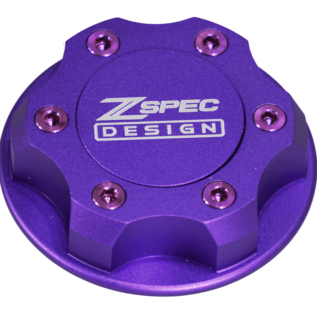 ZSPEC Billet Oil Filler Cap - Purple w/ Titanium Accents, Engine Bay Dress Up Nissan Datsun Z ZX 300zx 350z 370z Frontier RZ34 Titan