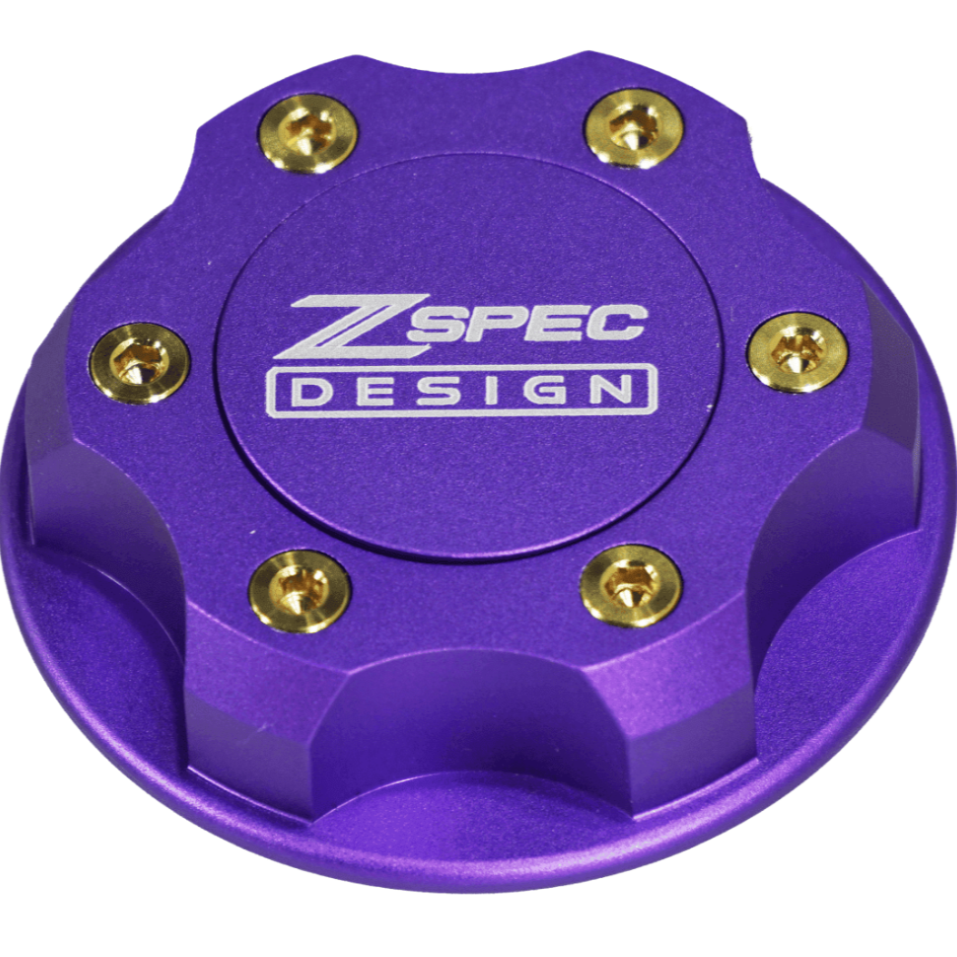 ZSPEC Billet Oil Filler Cap - Purple w/ Titanium Accents, Engine Bay Dress Up Nissan Datsun Z ZX 300zx 350z 370z Frontier RZ34 Titan