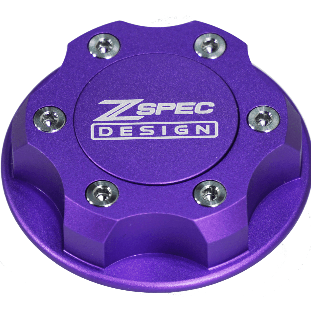 ZSPEC Billet Oil Filler Cap - Purple w/ Titanium Accents, Engine Bay Dress Up Nissan Datsun Z ZX 300zx 350z 370z Frontier RZ34 Titan