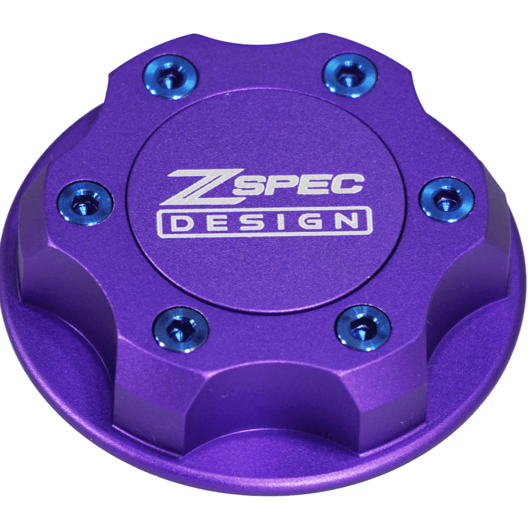 ZSPEC Billet Oil Filler Cap - Purple w/ Titanium Accents, Engine Bay Dress Up Nissan Datsun Z ZX 300zx 350z 370z Frontier RZ34 Titan