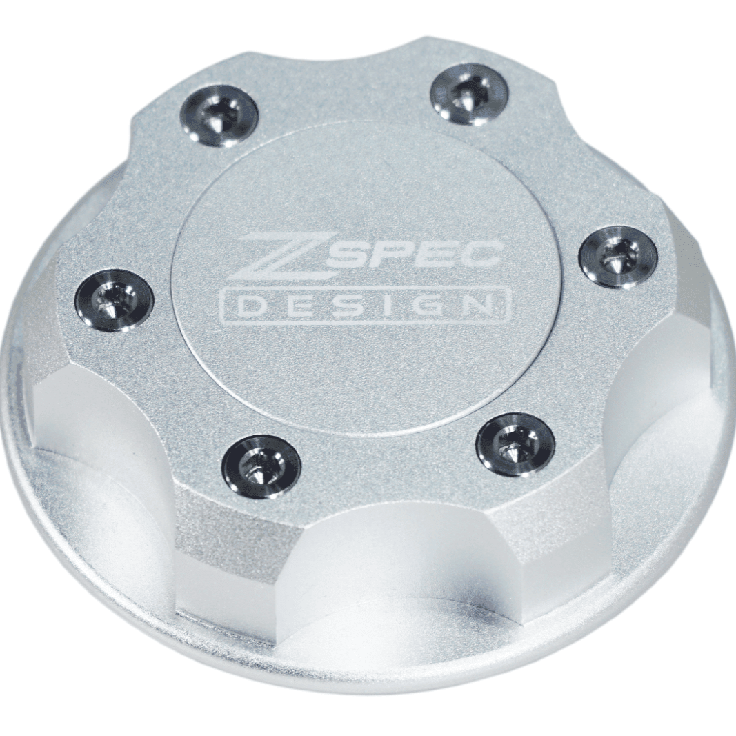 ZSPEC Billet Oil Filler Cap - Silver w/ Titanium Accents, Engine Bay Dress Up Nissan Datsun Z ZX 300zx 350z 370z Frontier RZ34 Titan VQ35/37/38/40 VR30/38 RB20/26/26/30 VK56 VG30 & Datsun L-Series L24/26/28