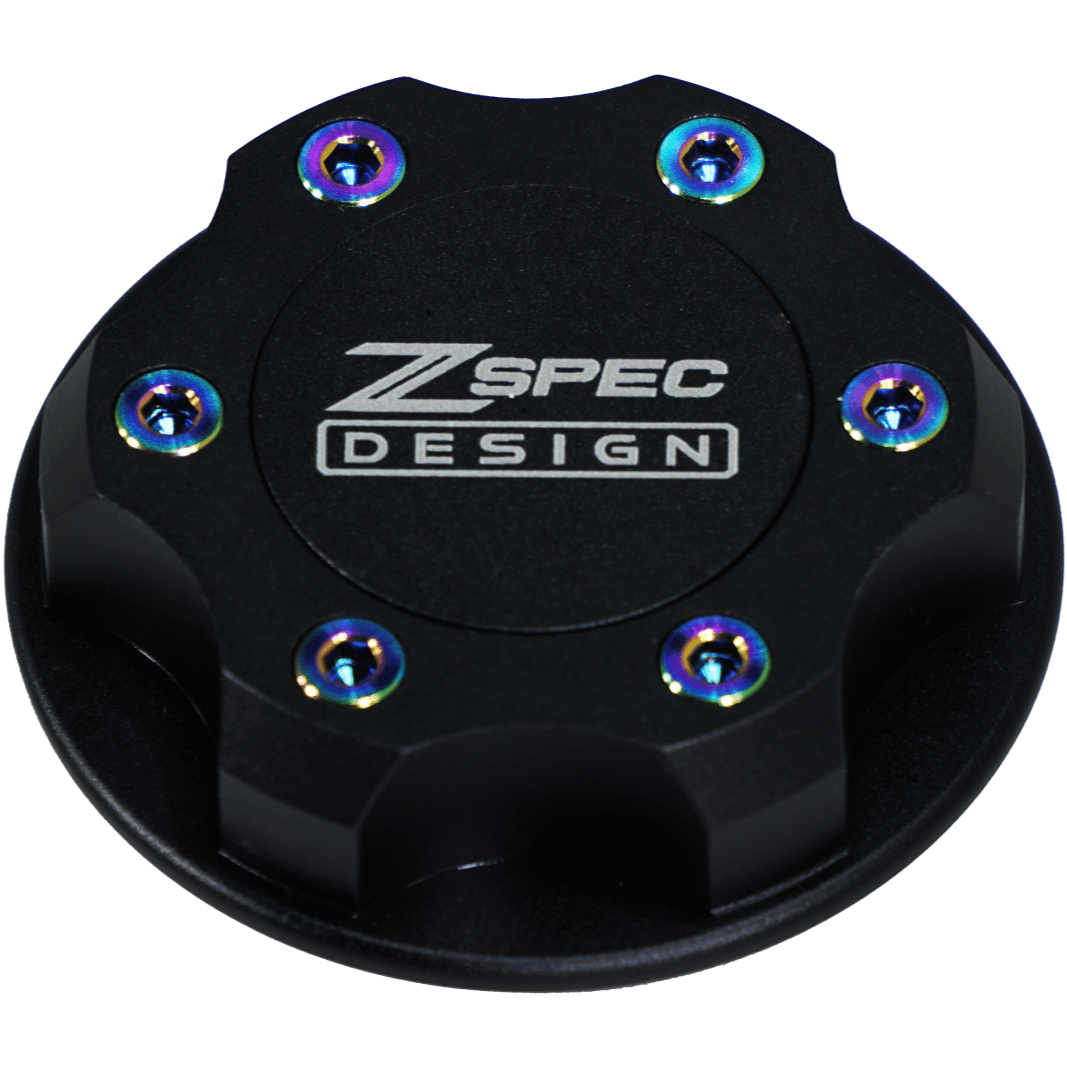 ZSPEC Billet Oil Filler Cap for Nissan/Infiniti/Datsun, Black Cap w/ Titanium Accent - ZSPEC Design LLC - Hardware Fasteners - 2023, 240sx, 240z, 260z, 280z, 280zx, 300z, 300zx, 350z, 370z, 380RS, 400z, accessory, bob sharp, cap, d40, d41, DE & HR, DE & REVUP, FairladyZ, frontier, g35, g37, GT-R, GTR, hakosuka, j30, nismo, nissan, nissanz, nisssan, oil, oil cap, q50, q60, R32, R34, RB20, RB25, RB26, RB30, rogue, RZ34, s30, titan, VQ, vq37, VR, vr30ddtt, z, z31, z32, z33, z34, z34 s2, z34s2 - zspecdesign.com