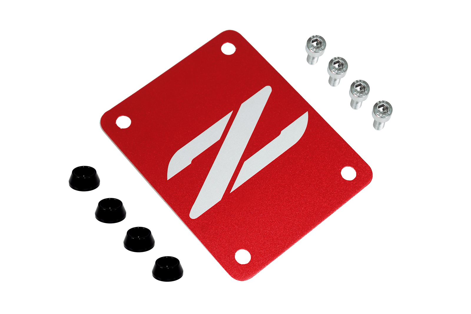 ZSPEC Red PTU Holes Cover Plate for Z32 300zx, Billet - ZSPEC Design LLC - Hardware Fasteners - 300zx, accessory, nissan, ptu, z32 - zspecdesign.com