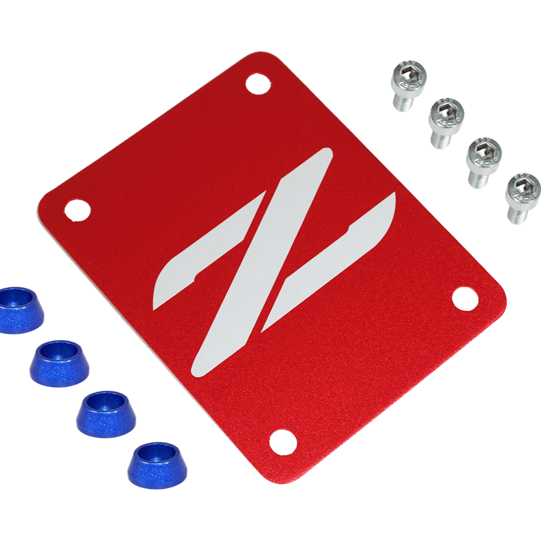 ZSPEC Red PTU Holes Cover Plate for Z32 300zx, Billet - ZSPEC Design LLC - Hardware Fasteners - 300zx, accessory, nissan, ptu, z32 - zspecdesign.com