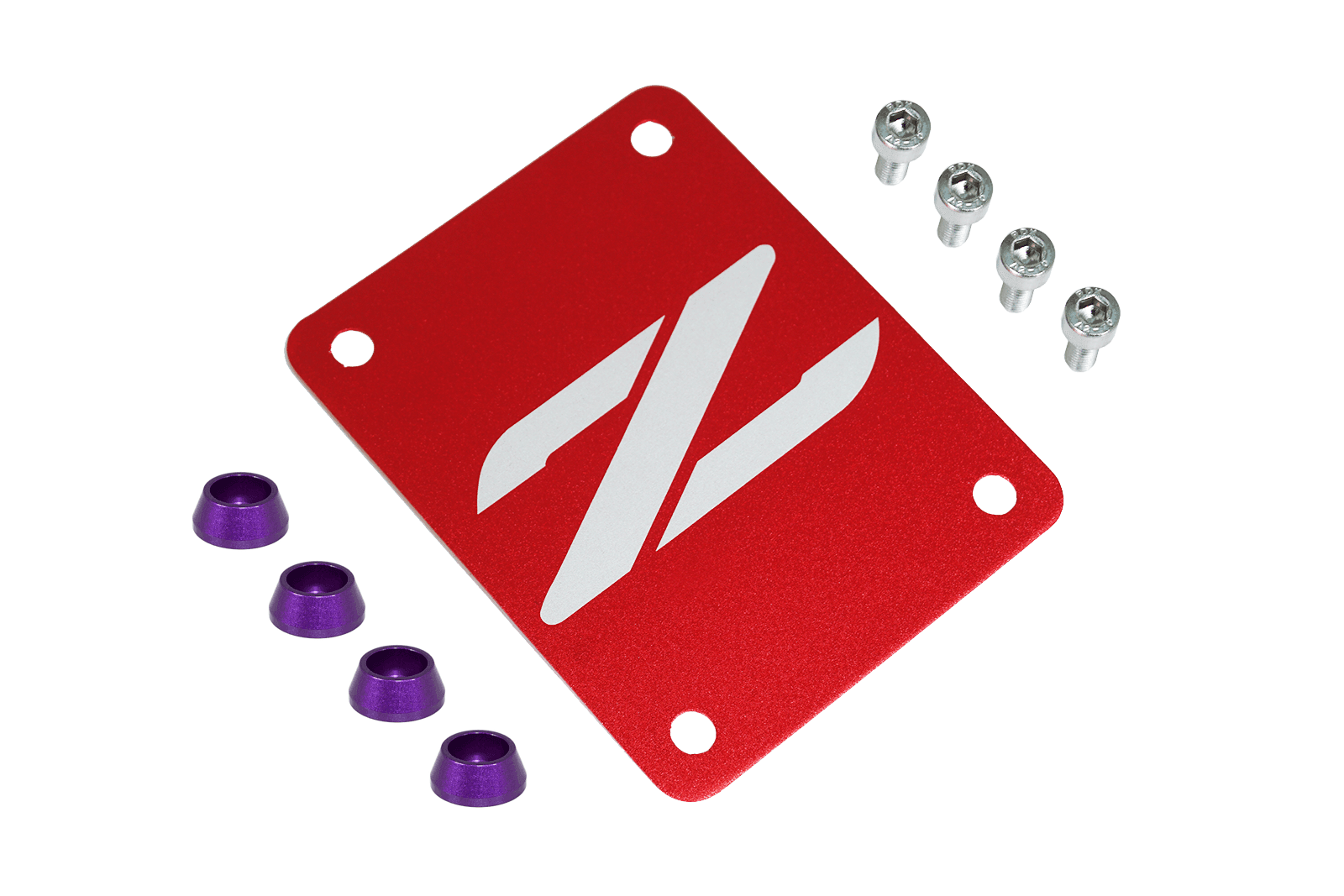 ZSPEC Red PTU Holes Cover Plate for Z32 300zx, Billet - ZSPEC Design LLC - Hardware Fasteners - 300zx, accessory, nissan, ptu, z32 - zspecdesign.com