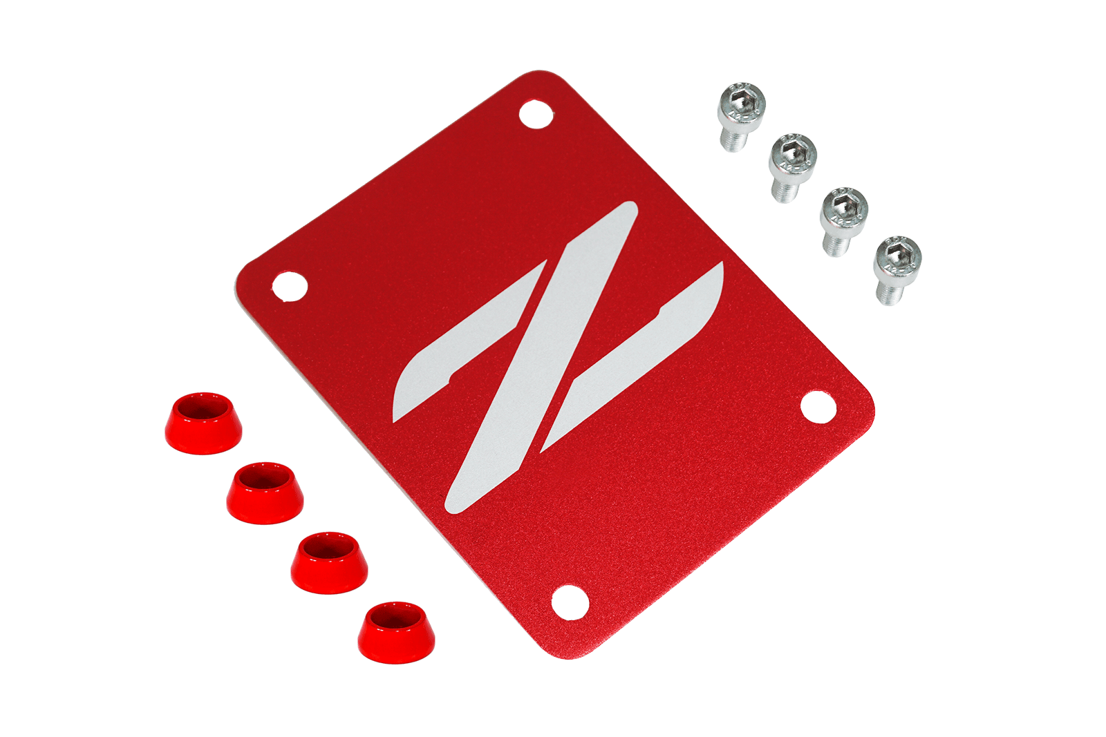 ZSPEC Red PTU Holes Cover Plate for Z32 300zx, Billet - ZSPEC Design LLC - Hardware Fasteners - 300zx, accessory, nissan, ptu, z32 - zspecdesign.com