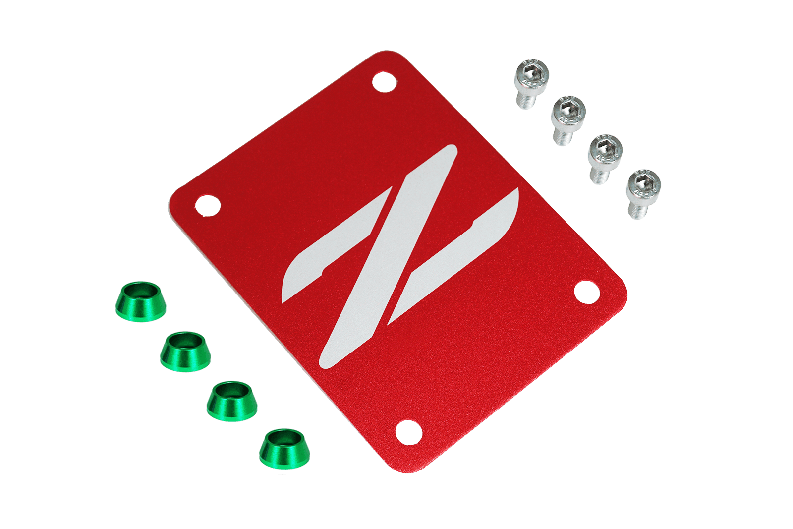 ZSPEC Red PTU Holes Cover Plate for Z32 300zx, Billet - ZSPEC Design LLC - Hardware Fasteners - 300zx, accessory, nissan, ptu, z32 - zspecdesign.com