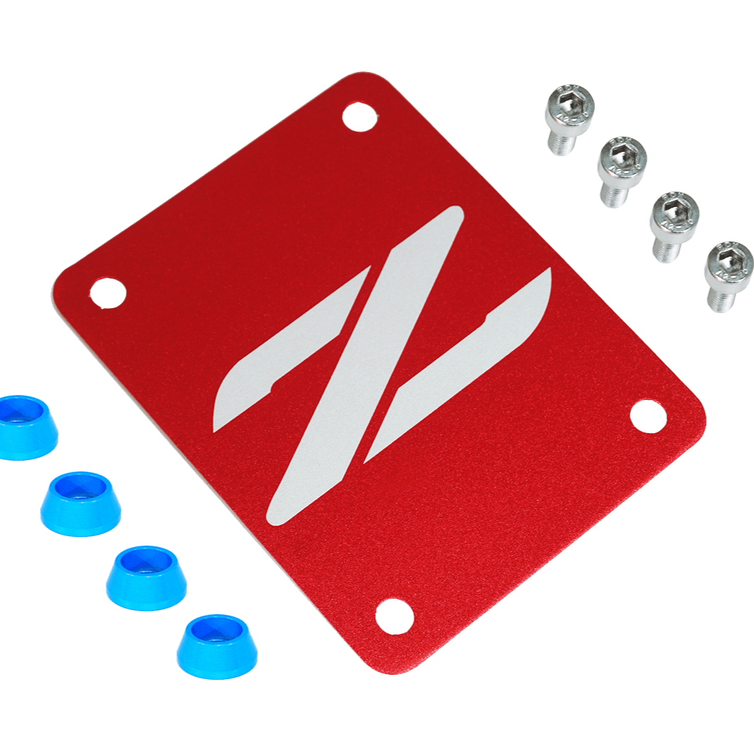 ZSPEC Red PTU Holes Cover Plate for Z32 300zx, Billet - ZSPEC Design LLC - Hardware Fasteners - 300zx, accessory, nissan, ptu, z32 - zspecdesign.com