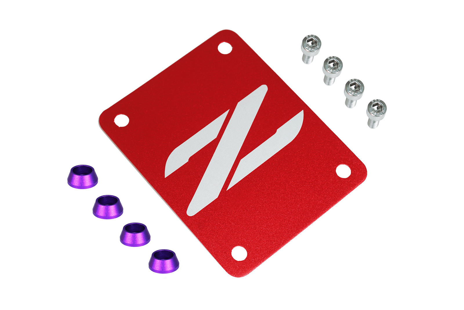 ZSPEC Red PTU Holes Cover Plate for Z32 300zx, Billet - ZSPEC Design LLC - Hardware Fasteners - 300zx, accessory, nissan, ptu, z32 - zspecdesign.com