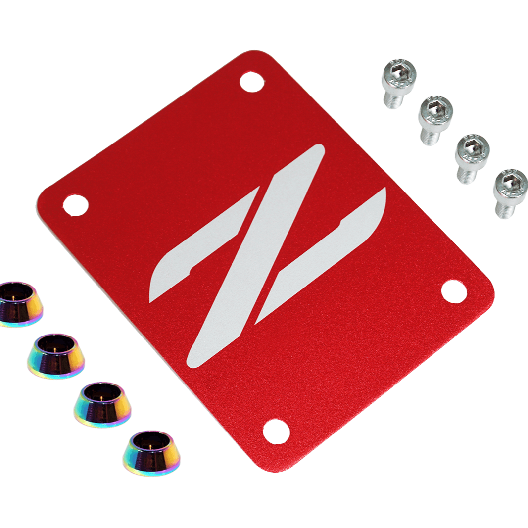 ZSPEC Red PTU Holes Cover Plate for Z32 300zx, Billet - ZSPEC Design LLC - Hardware Fasteners - 300zx, accessory, nissan, ptu, z32 - zspecdesign.com