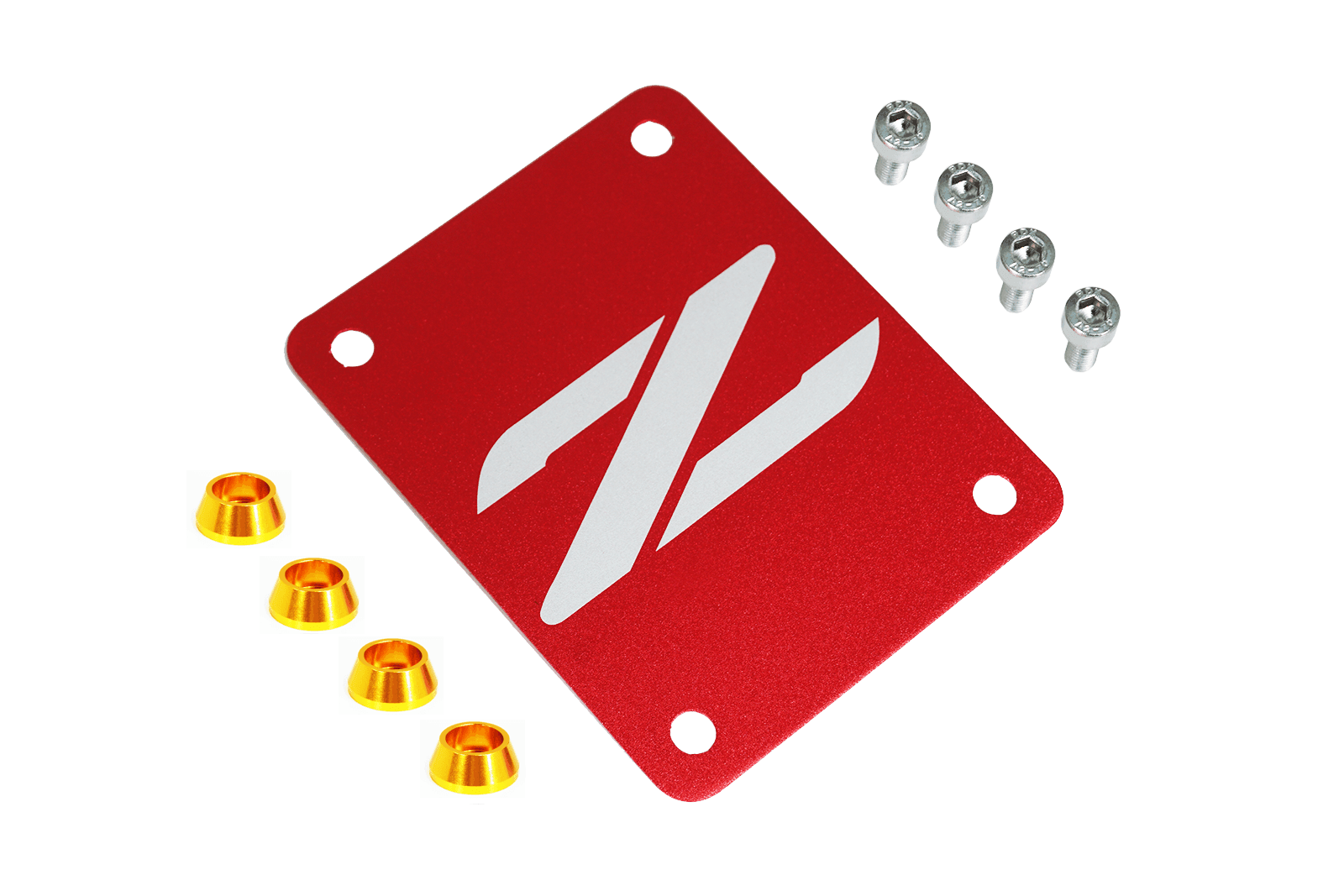 ZSPEC Red PTU Holes Cover Plate for Z32 300zx, Billet - ZSPEC Design LLC - Hardware Fasteners - 300zx, accessory, nissan, ptu, z32 - zspecdesign.com