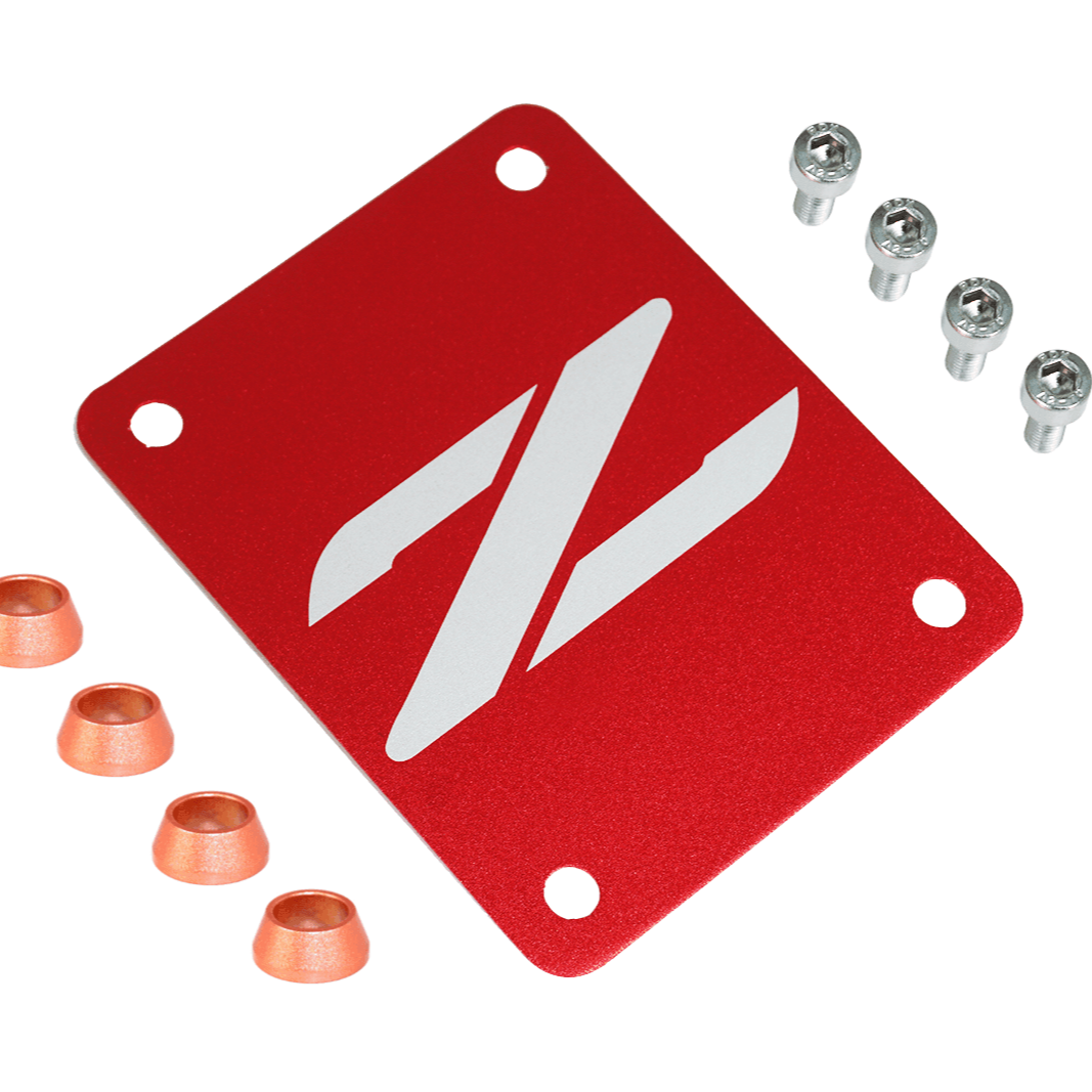 ZSPEC Red PTU Holes Cover Plate for Z32 300zx, Billet - ZSPEC Design LLC - Hardware Fasteners - 300zx, accessory, nissan, ptu, z32 - zspecdesign.com