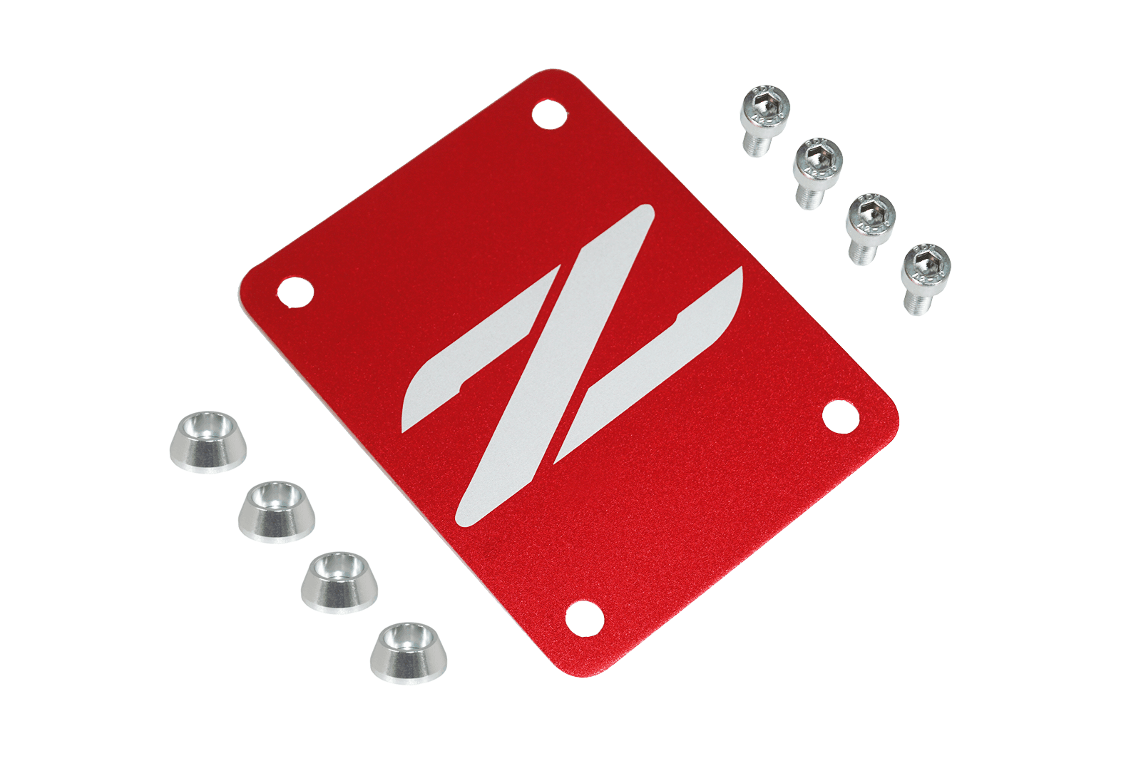 ZSPEC Red PTU Holes Cover Plate for Z32 300zx, Billet - ZSPEC Design LLC - Hardware Fasteners - 300zx, accessory, nissan, ptu, z32 - zspecdesign.com