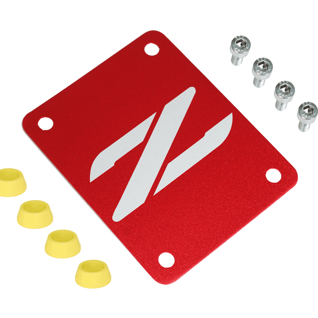 ZSPEC Red PTU Holes Cover Plate for Z32 300zx, Billet - ZSPEC Design LLC - Hardware Fasteners - 300zx, accessory, nissan, ptu, z32 - zspecdesign.com