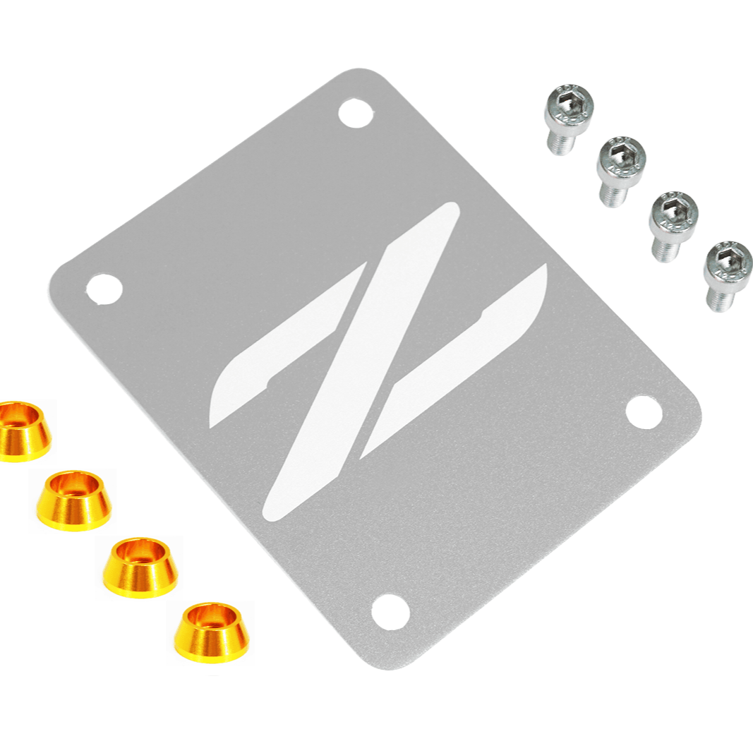 ZSPEC Silver PTU Holes Cover Plate for Z32 300zx, Billet - ZSPEC Design LLC - Hardware Fasteners - 300zx, accessory, nissan, ptu, z32 - zspecdesign.com