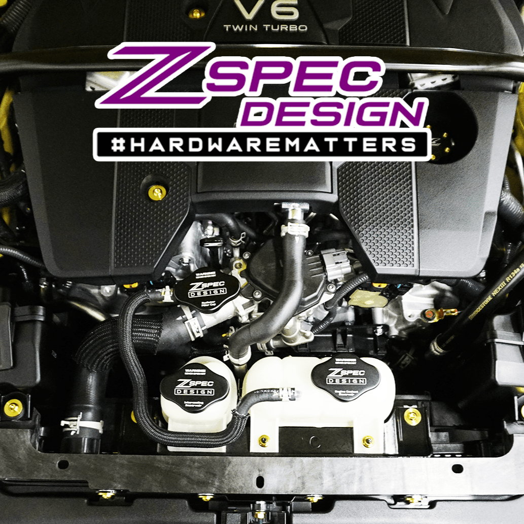 ZSPEC Fluid Reservoir Cap Covers Set for '23+ Nissan Z RZ34, Billet, 3 Caps - ZSPEC Design LLC - Hardware Fasteners - 400z, accessory, cap, nissan, nissan z, radiator cap cover, reservoir cap cover, RZ34 - zspecdesign.com