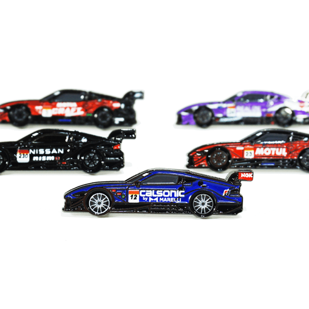 2022 SuperGT Season Nissan Z (RZ34) Race-Car Collection - Five Pin Set - ZSPEC Design LLC - Hardware Fasteners - accessory, bob sharp, bsr, lapel, lifestyle, nissan, nissan pin, pin, race car pin, RZ34, Z - zspecdesign.com