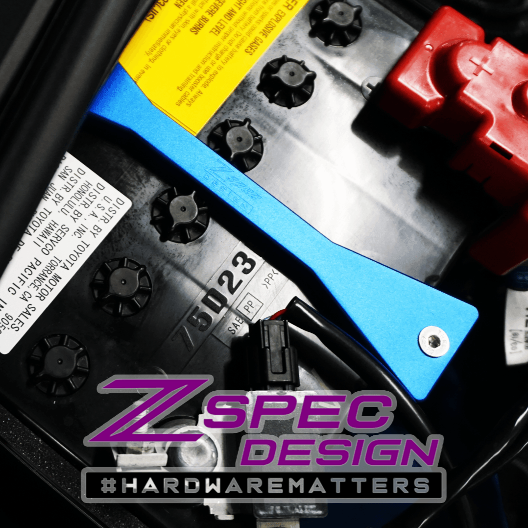 ZSPEC Battery Hold Down/Bracket, Billet Bracket w/ Stainless Hardware - ZSPEC Design LLC - Hardware Fasteners - accessory, battery, battery bracket, bracket, stainless - zspecdesign.com
