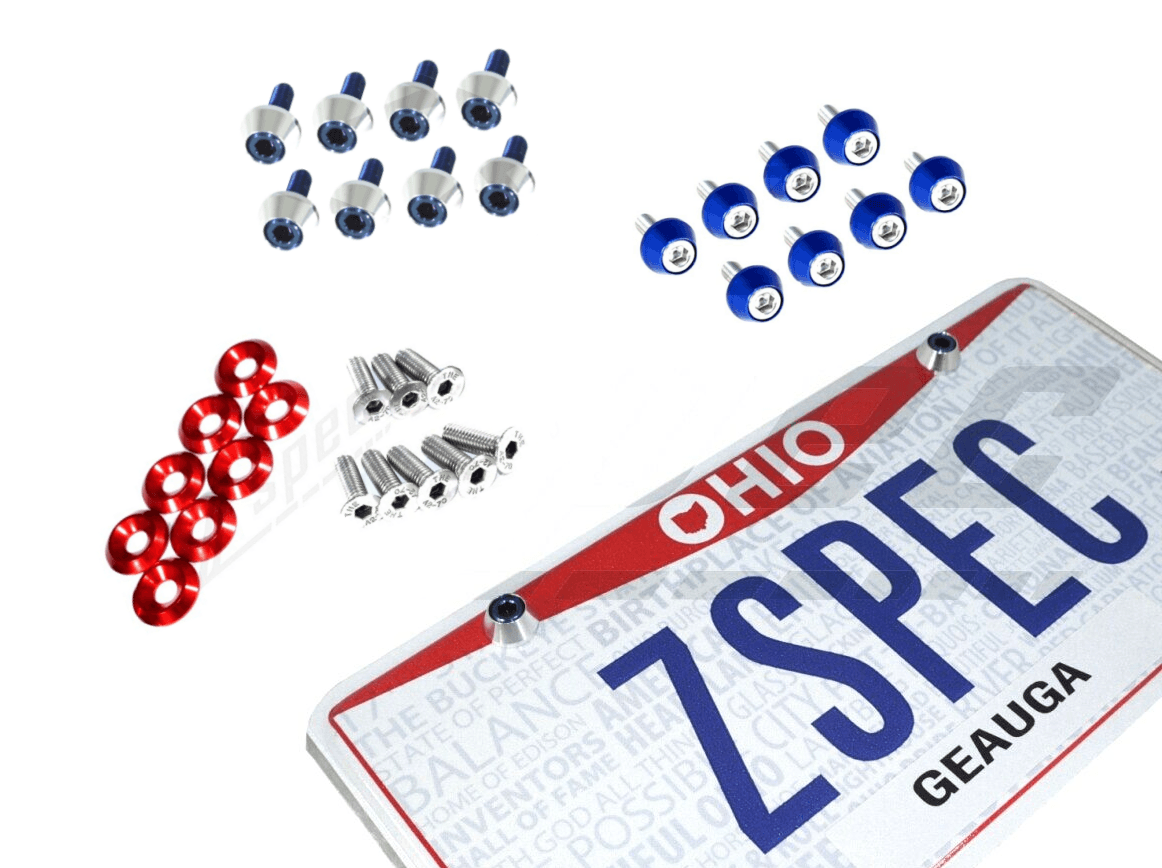 ZSPEC License Plate Fasteners Dress Up Bolts Hardware Titanium Stainless Tag