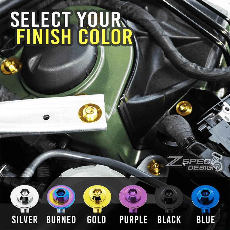 ZSPEC "Stage 2" Dress Up Bolts® Fastener Kit for the '20-24 Mazda CX-30, Titanium - ZSPEC Design LLC - Hardware Fasteners - cx-30, Fastener Kit, mazda, stage 2 - zspecdesign.com