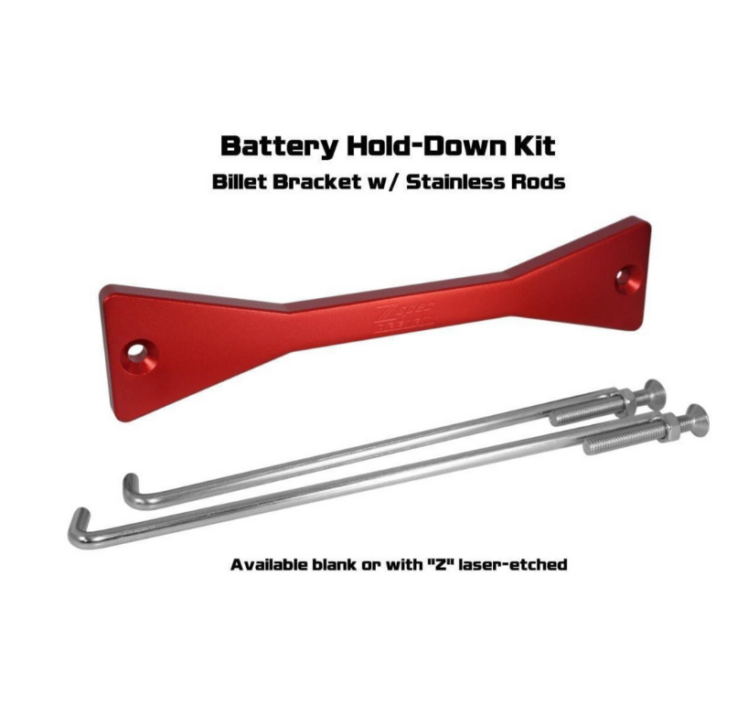 ZSPEC Battery Hold Down/Bracket for Datsun Z/ZX Cars, Billet w/ Stainless Hardware - ZSPEC Design LLC - Hardware Fasteners - accessory, battery, battery bracket, bracket, datsun, nissan, Stainless, z - zspecdesign.com