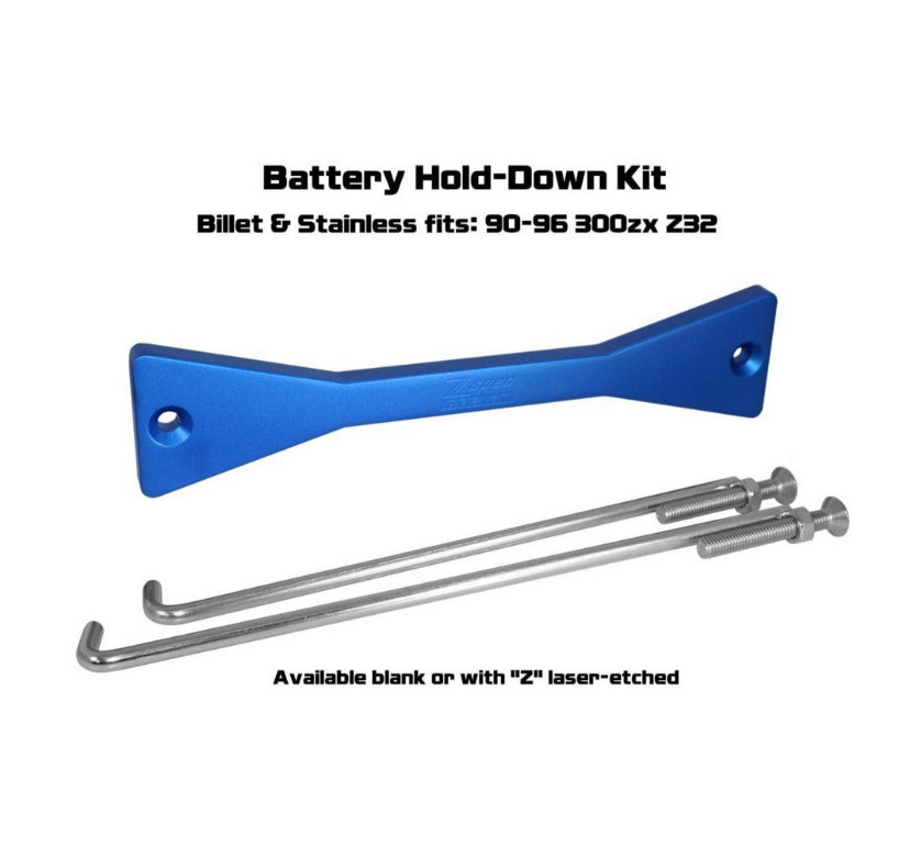 ZSPEC Battery Hold Down/Bracket for '90-96 Nissan Z32 300zx, Billet w/ Stainless Hardware