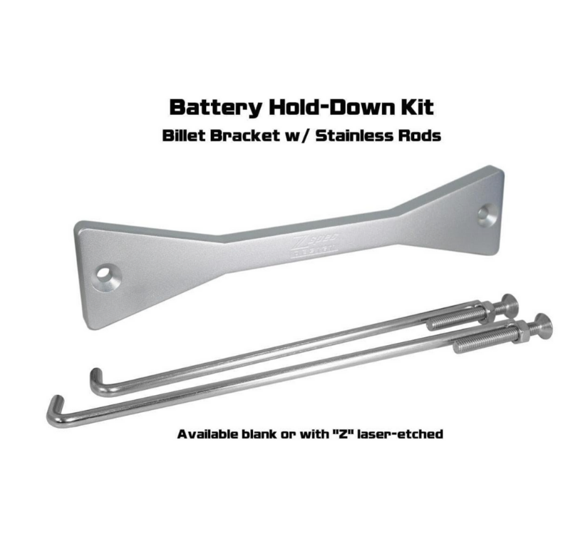 ZSPEC Battery Hold Down/Bracket for Datsun Z/ZX Cars, Billet w/ Stainless Hardware - ZSPEC Design LLC - Hardware Fasteners - accessory, battery, battery bracket, bracket, datsun, nissan, Stainless, z - zspecdesign.com