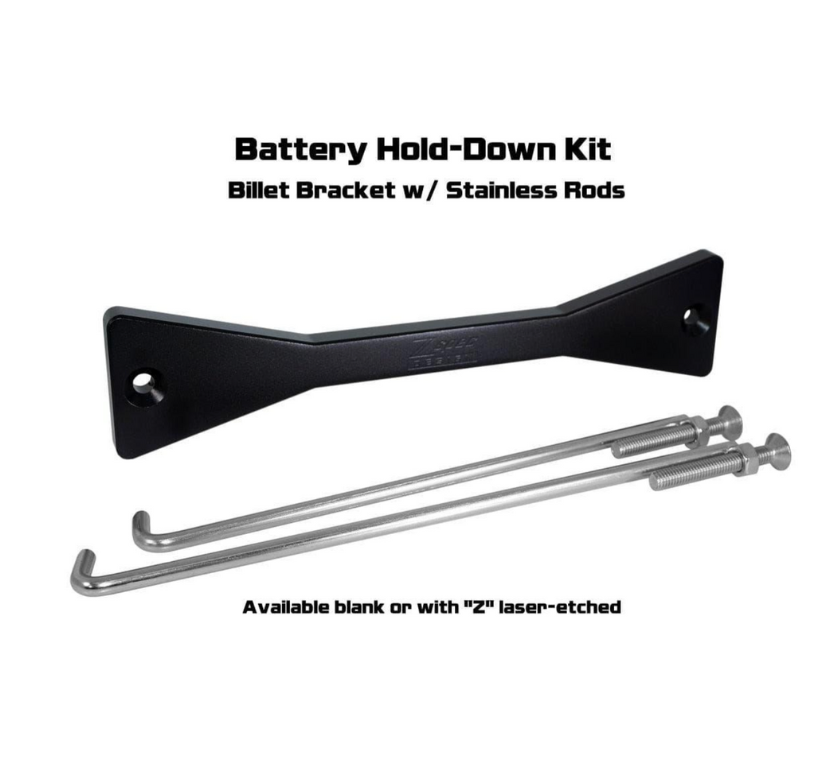 ZSPEC Battery Hold Down/Bracket for Datsun Z/ZX Cars, Billet w/ Stainless Hardware - ZSPEC Design LLC - Hardware Fasteners - accessory, battery, battery bracket, bracket, datsun, nissan, Stainless, z - zspecdesign.com