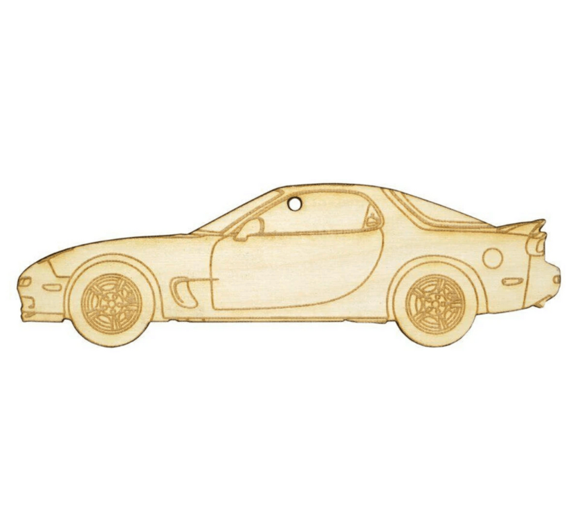 ZSPEC Laser-Engraved Wood Ornament, Style: Mazda RX-7 FD, Birch