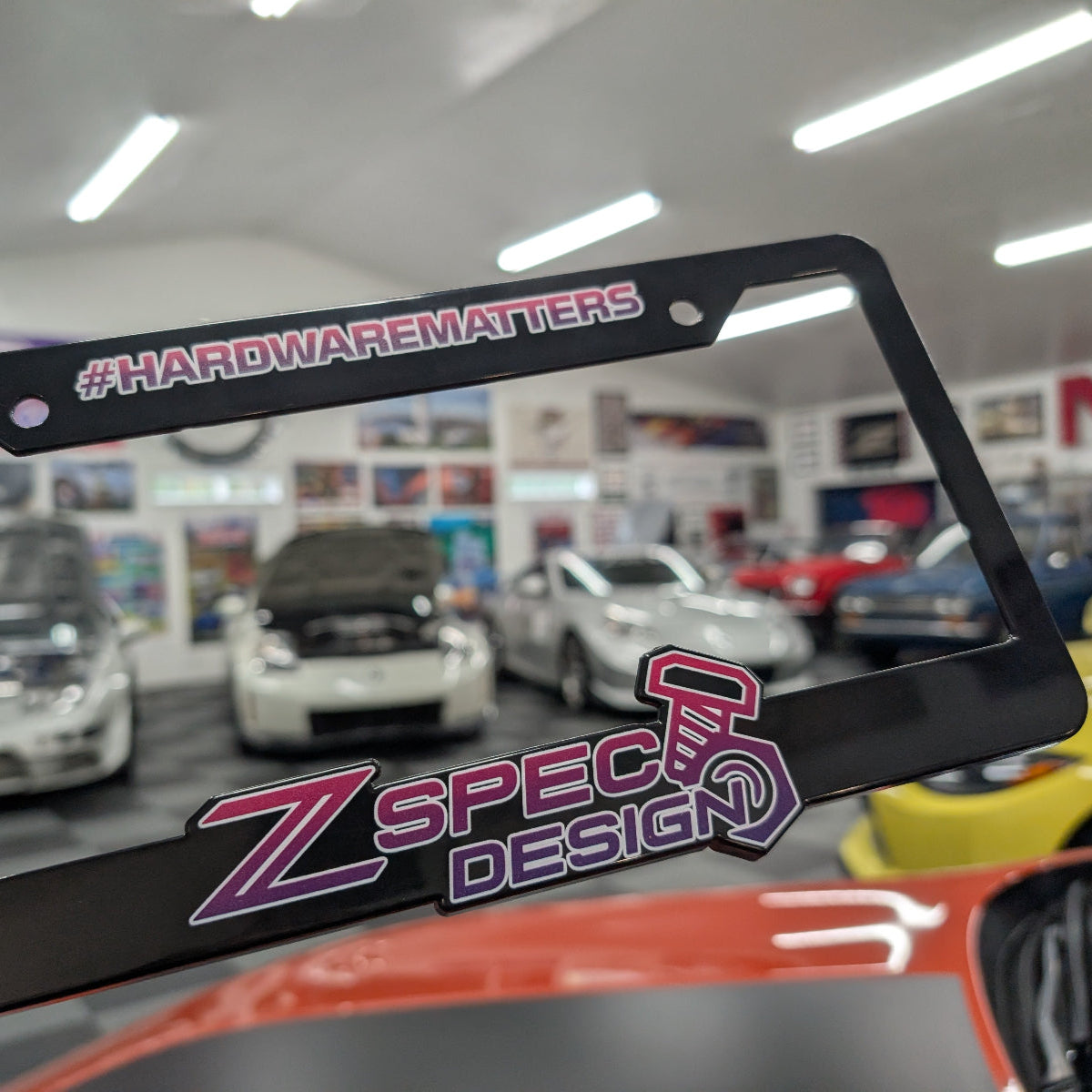 ZSPEC Design License Plate Frame - Super Cool "Hardware Matters!"