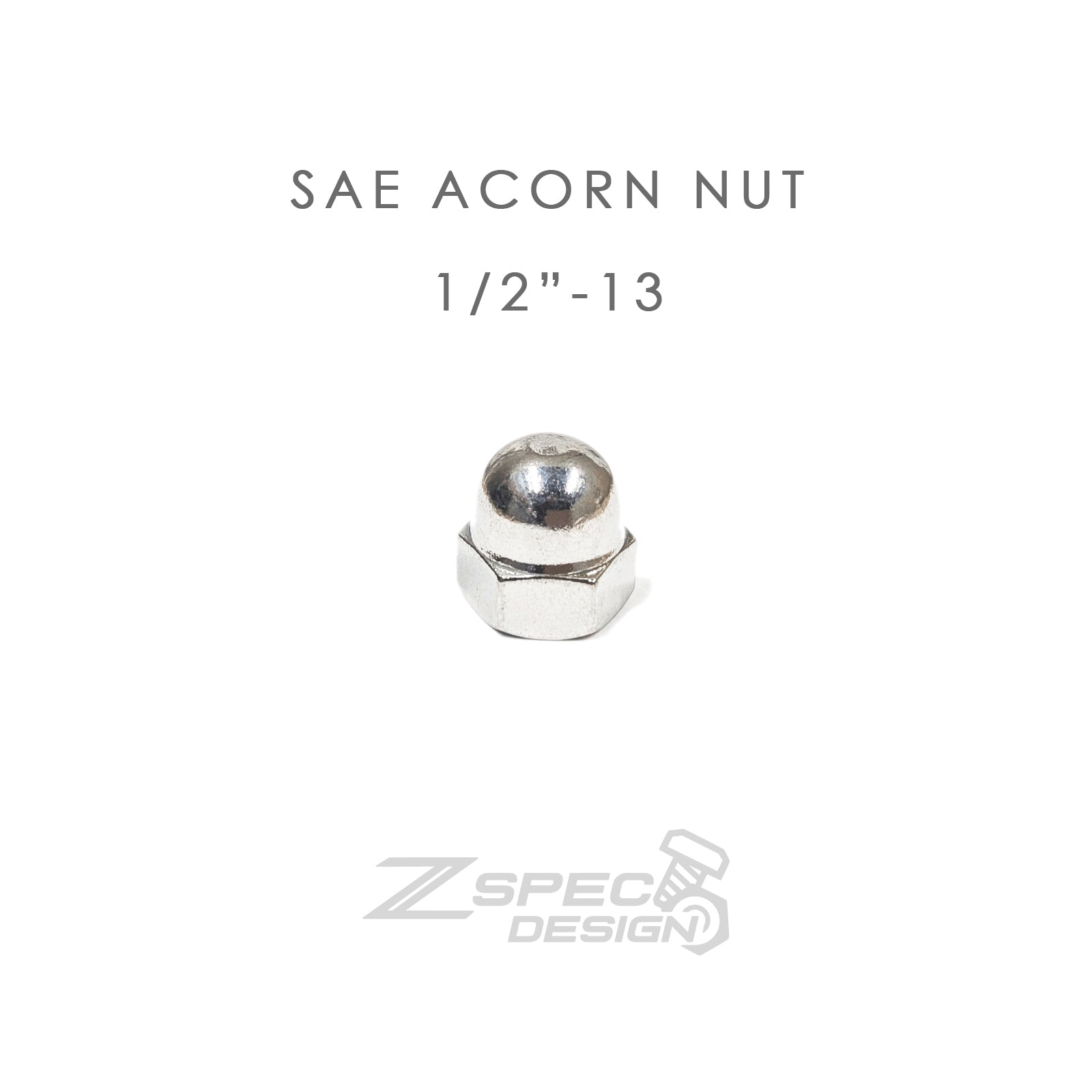 ZSPEC 1/2"-13 SAE Acorn Nuts, SUS304 Stainless, 10-Pack